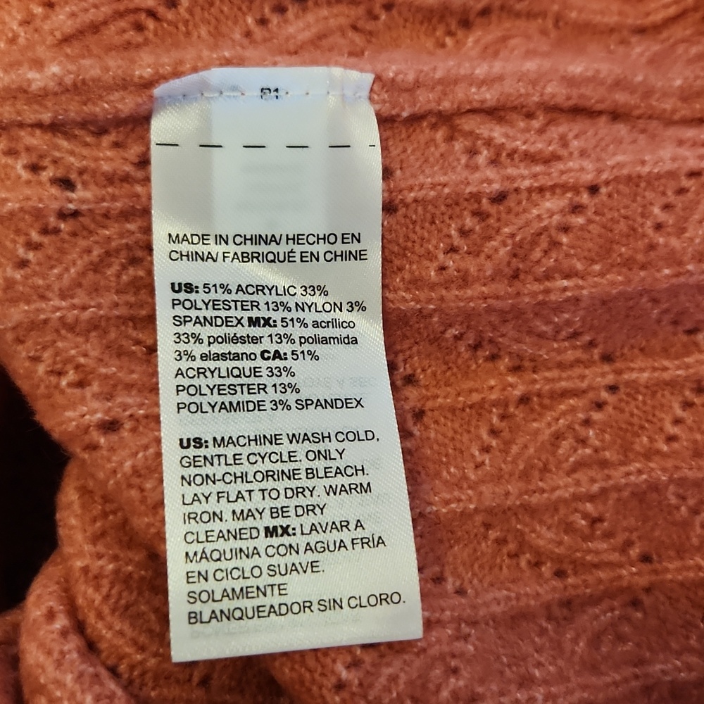 Chico's Drama V Neck LS Pullover Strawberry Blush Knit Sweater NWT Size Medium - Picture 6 of 8